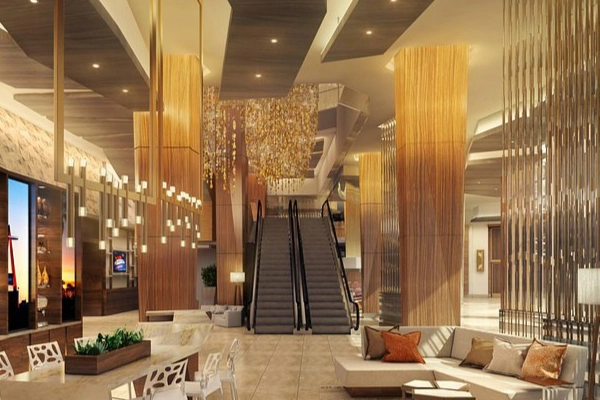 A luxurious, modern room at the JW Marriott Anaheim Resort