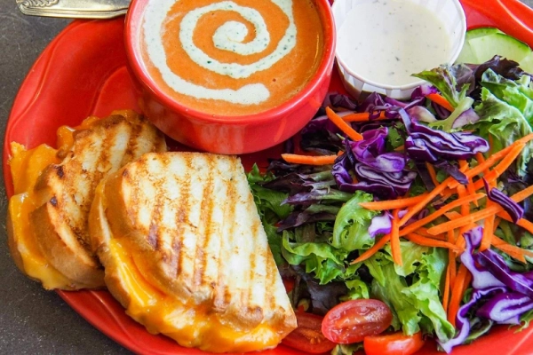 A bowl of salmon chowder at 49th State Brewing