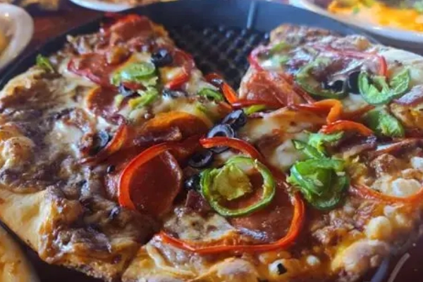 A gourmet pizza from Moose’s Tooth Pub & Pizzeria