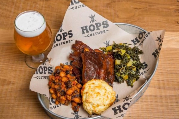An elk burger from HOPS Culture