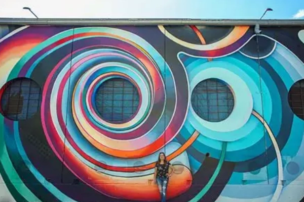 Colorful street art in the West End Arts District