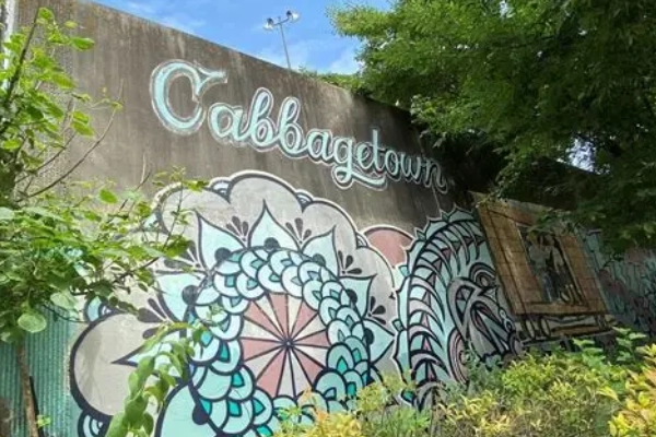 Colorful street art in the Cabbagetown neighborhood of Atlanta