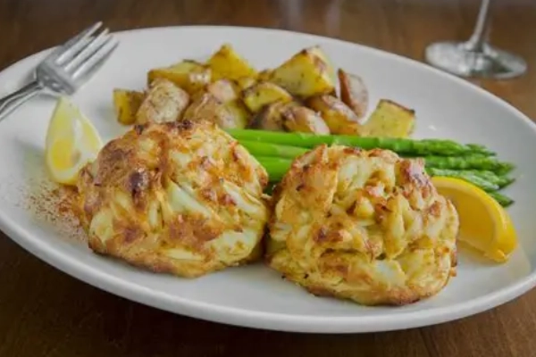 A classic Maryland crab cake from Faidley's Seafood