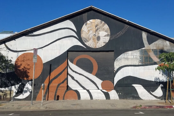 Colorful street art in the Downtown Arts District