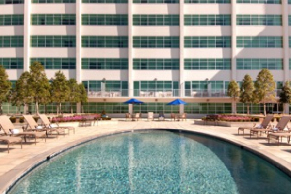 A room with a river view at the Hilton Baton Rouge Capitol Center