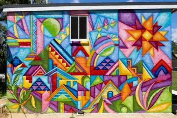 Colorful street art in the Avondale Arts District