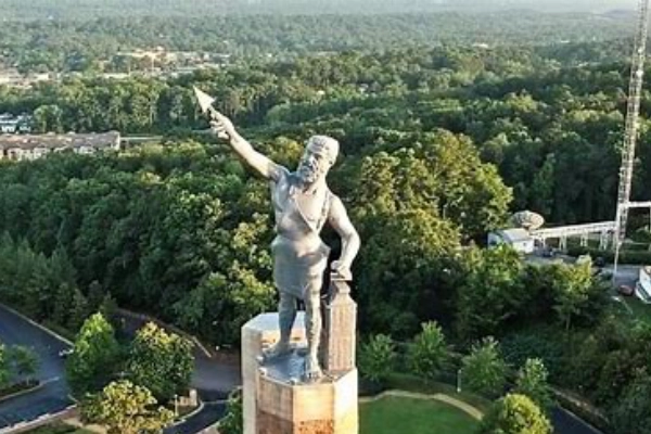 The massive Vulcan statue at Vulcan Park and Museum