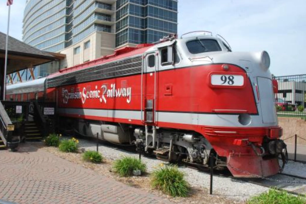 A vintage train on the Branson Scenic Railway