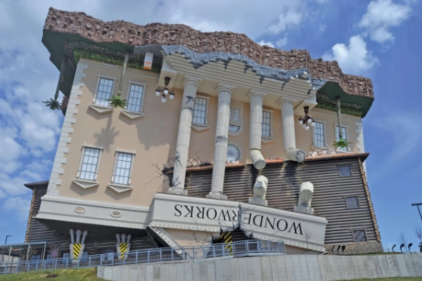The upside-down exterior of the WonderWorks building in Branson