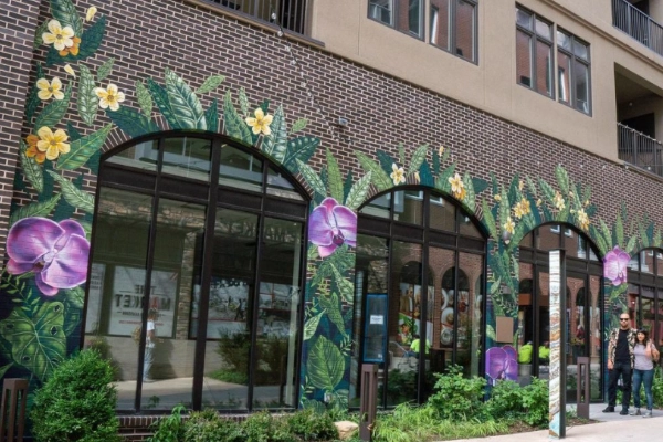 Colorful street art in the Allentown Arts District