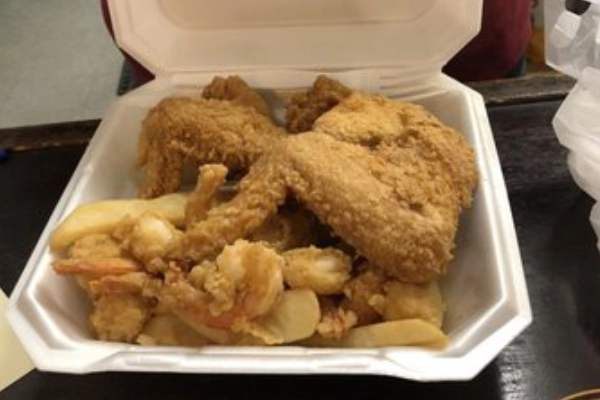 A plate of crab rice from Dave’s Carry-Out