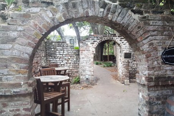 The hidden speakeasy-style courtyard of The Blind Tiger Pub