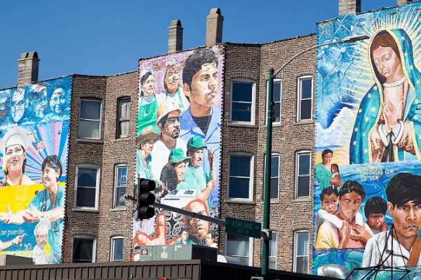 Vibrant street art and murals in the Pilsen neighborhood