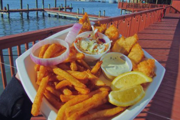 A basket of fried oysters from Snoopy’s Pier