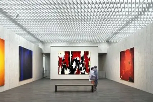 The minimalist interior of the Clyfford Still Museum