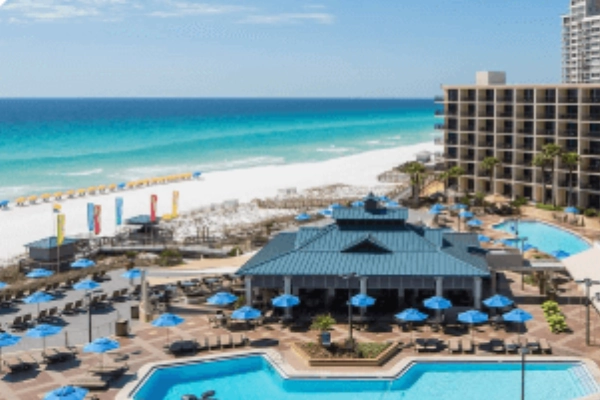 A room with a Gulf view at the Hilton Sandestin Beach