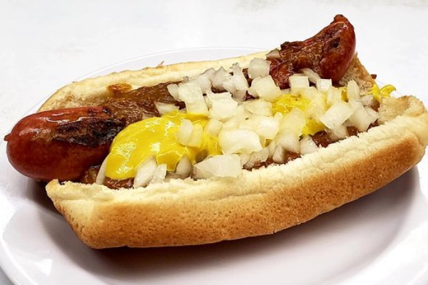 A classic chili dog from Lafayette Coney Island
