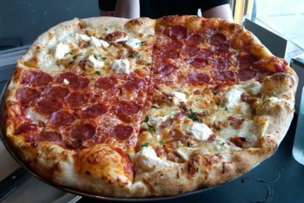 A thin-crust pizza from Supino Pizzeria