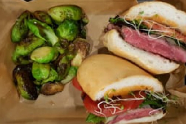 A platter of bison sliders from Pounds