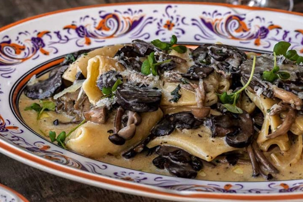 A plate of handmade pasta at Louie Bossi’s Ristorante