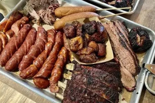 A platter of brisket from Heim Barbecue