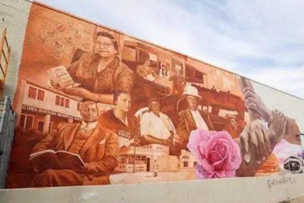 Colorful street art in Fort Worth's Near Southside Arts District