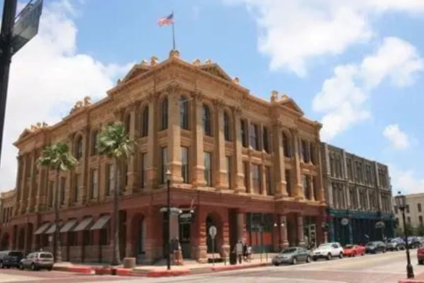 The historic 1850s storefronts of the Strand Historic District