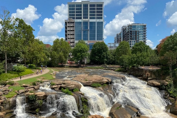 The Liberty Bridge at Falls Park on the Reedy