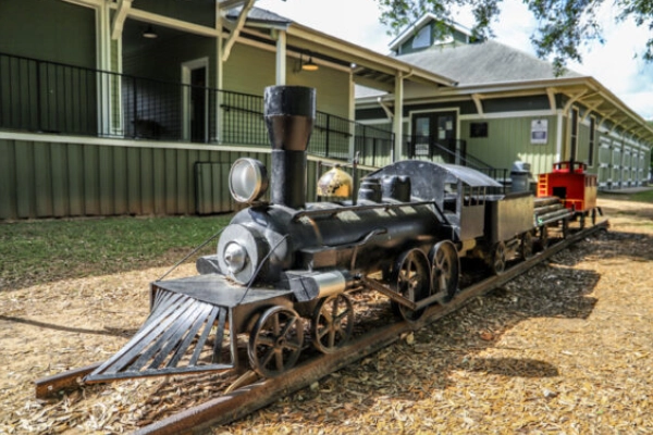 A miniature train at the Foley Railroad Museum