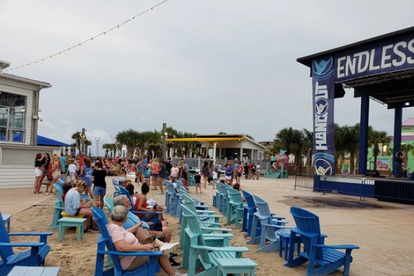 The beachfront view from The Hangout