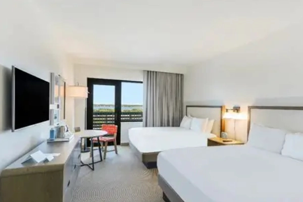 An elegant, eco-chic room at The Lodge at Gulf State Park