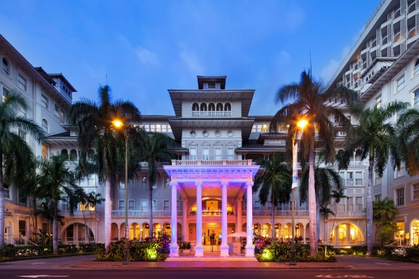 The historic, elegant Moana Surfrider hotel in Waikiki