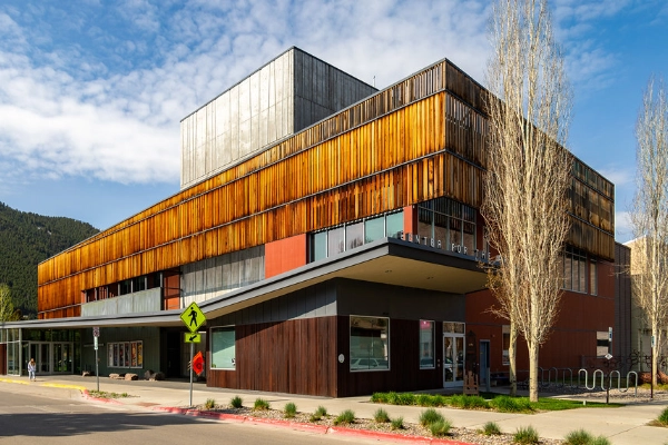 The modern exterior of the Center for the Arts in Jackson
