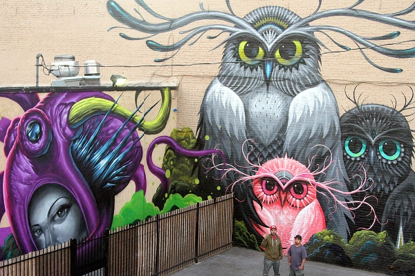 Colorful street art in the Riverside Arts District