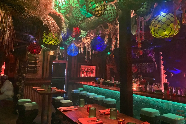 The hidden entrance to The Loft Tiki Bar
