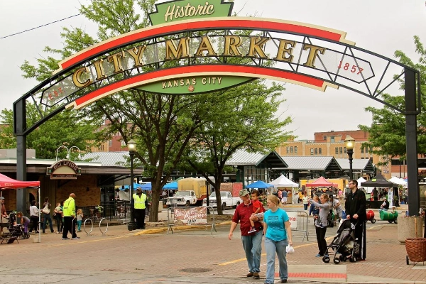 Bustling stalls at the historic City Market in River Market