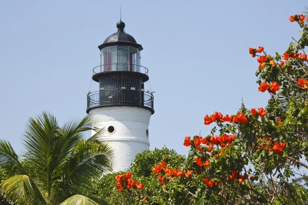 The historic Key West Lighthouse tower