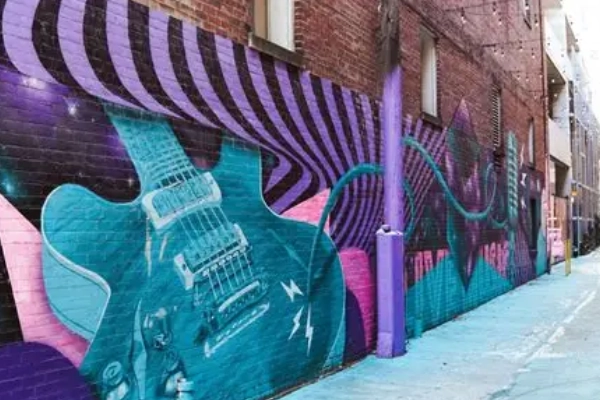 Colorful street art in the NuLu (East Market) district