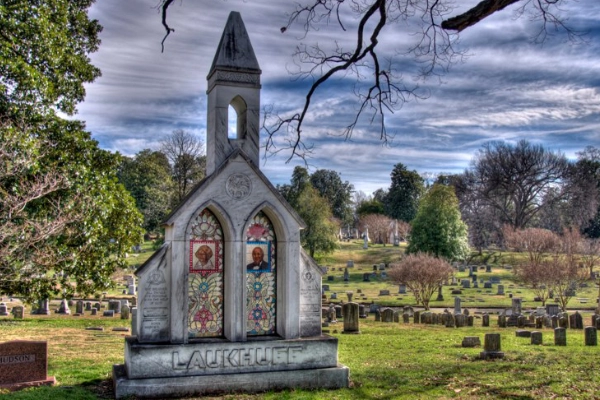 Victorian-era mausoleums at Elmwood Cemetery
