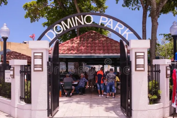 Cuban elders playing dominoes at Domino Park in Little Havana