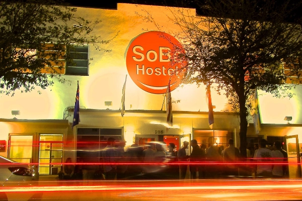 A simple, clean room at the SoBe Hostel