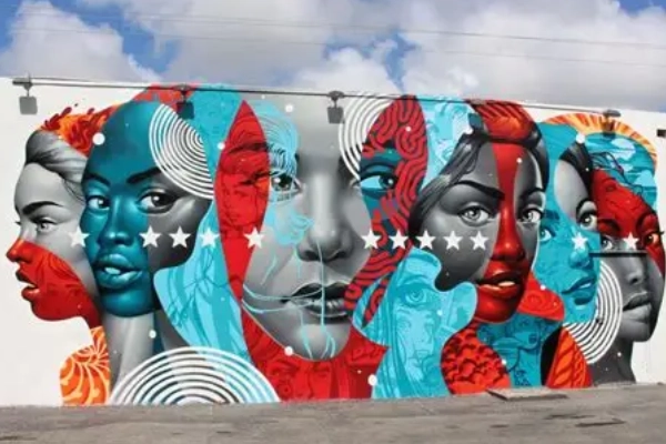 Vibrant street art at Wynwood Walls in Miami