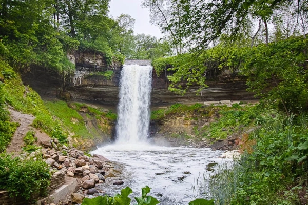 The 53-foot waterfall at Minnehaha Falls park
