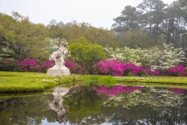 A sculpture amidst the gardens at Brookgreen Gardens