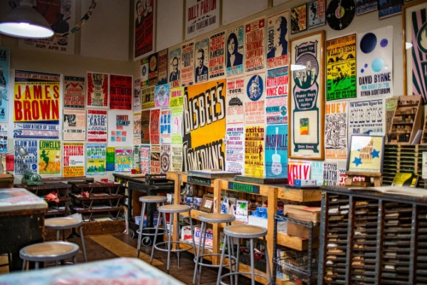 Vintage letterpress posters at Hatch Show Print