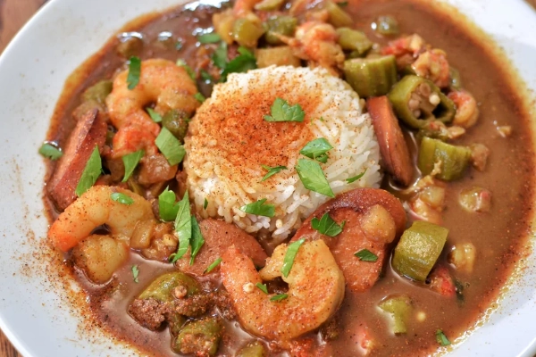 A bowl of Creole gumbo from Dooky Chase's Restaurant