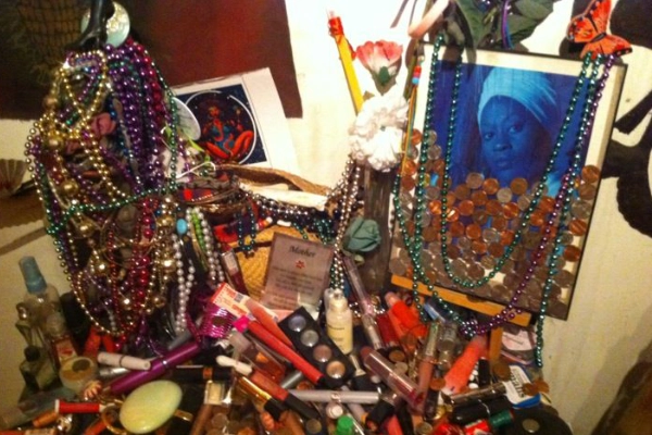 Altars and artifacts at the New Orleans Historic Voodoo Museum