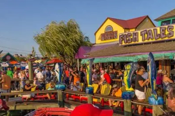 Fish tacos at the bayside Fish Tales restaurant