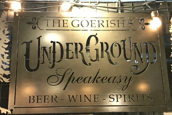 The hidden entrance to The Underground Speakeasy