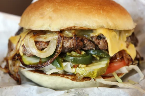 A classic onion burger from Tucker’s